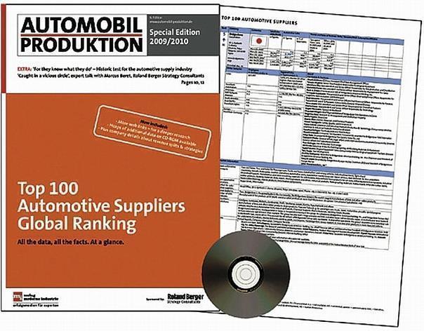 Die 100 umsatzstärksten Automotive-Supplier, gelistet in der aktuellen Sonderausgabe der AUTOMOBIL-PRODUKTION